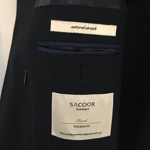 Sacoor Brothers Men's Navy Suit - Picture 3 of 16